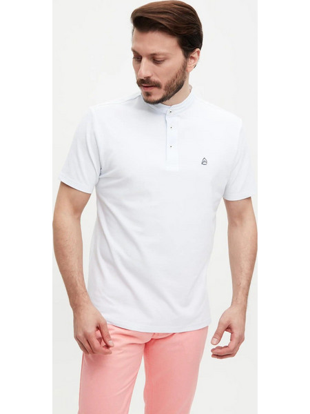 Beneto Maretti Amadeo Ανδρική Λευκή Μπλούζα με Γιακά Μάο KR-MAO050-White