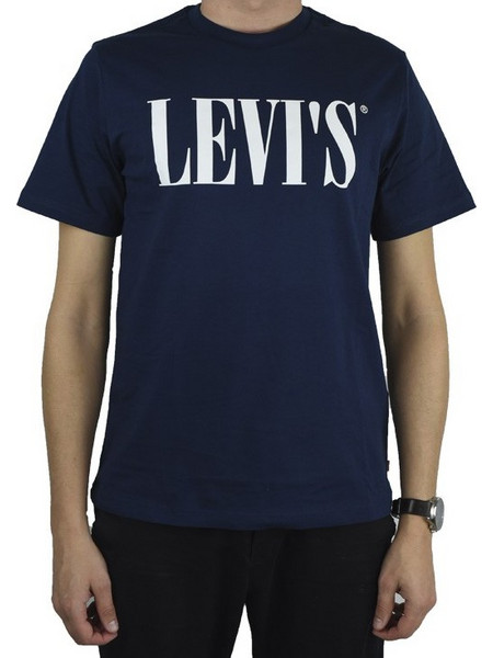 Levis Relaxed Fit 90"s Serif Ανδρικό T-shirt Navy Μπλε με Λογότυπο 69978-0130