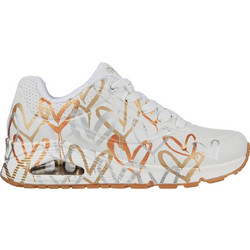 Skechers Uno Γυναικεία Sneakers Λευκά Ασημί Χρυσά 155523-WTGD