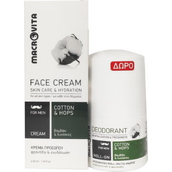 Macrovita Face Cream for Men 50ml + Deodorant Roll-On 50ml