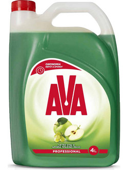 Υγρό Απορρυπαντικό Πιάτων 4lt AVA Professional Λευκό Ξύδι και Άρωμα Πράσινο Μήλο