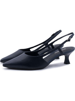 Bottero Γόβες Slingback Δερμάτινες με Λεπτό Χαμηλό Τακούνι Μπλε 354604