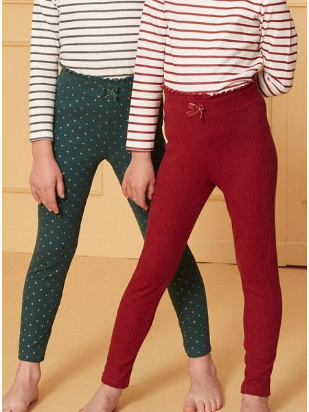 Σετ Παιδικά Κολάν για Κορίτσια Red and Green 2 τμχ ΠΡΑΣΙΝΟ