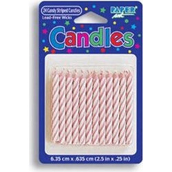 Κεράκια Pink Candy Striped Creative Converting (24 τεμαχίων)