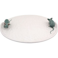 Δίσκος Tυριών Ποντίκια Kεραμικός White Mouse Bordallo Pinheiro (32x5 cm)