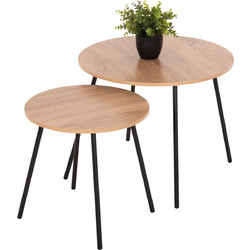 HomeMarkt Cupper Βοηθητικό Τραπεζάκι Σαλονιού Ξύλινο με Μεταλλική Βάση Φ55xΥ45cm HM9878.01