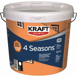 Kraft Paints 4 Seasons Ακρυλικό Χρώμα Εξωτερικού Χώρου Λευκό 3lt