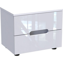 Κομοδίνο Afina pakoworld mdf σε λευκή glossy απόχρωση 50x35x41εκ 361-000019