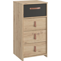 Arthus Συρταριέρα Ψηλή Με 4 Συρτάρια 44x41x87εκ. Artisan Oak / Black