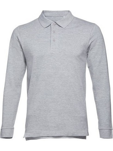 TH Μπλούζα Polo Bern με Μακρύ Μανίκι 38-8108C - 3XL Γκρι ανοικτό