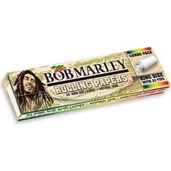 Bob Marley King Size Pure Hemp Organic Unbleached + TIPS Χαρτάκια στριφτού με τζιβάνες