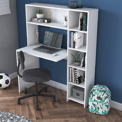 Hanah Home HA104 Γραφείο Λευκό 113.2x40x141.8cm 893RAN2711