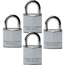 Master Lock Σετ 4 μπρούτζινα, επινικελωμένα λουκέτα με λαιμό Inox (629000112)
