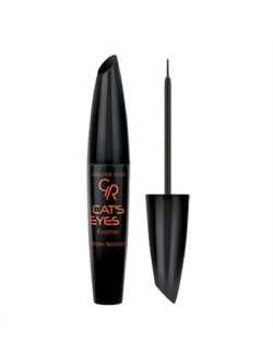 Golden Rose Cat's Eyes Liner Black Water Resistant Αδιάβροχο Πινέλο Eyeliner