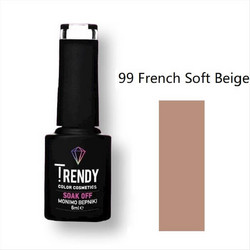 Trendy Soak Off 99 French Soft Beige Ημιμόνιμο Βερνίκι Νυχιών για Γαλλικό Μανικιούρ 6ml