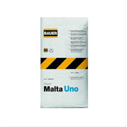 Malta Uno Έτοιμος Ενισχυμένος Σοβάς Μιας Στρώσης Λευκός 25kg Bauer