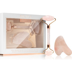Zoe Ayla Rose Quartz Facial Roller And Gua Sha Tool σετ δώρου για το πρόσωπο