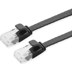 Powertech Flat U/UTP Cat.6a Καλώδιο Δικτύου Ethernet 1m Black CAB-N347