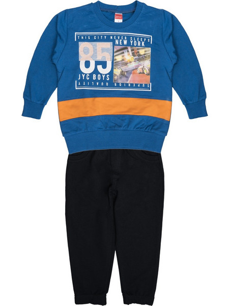 Joyce Παιδικό Σετ Φόρμας Μαύρο Royal Blue 13776