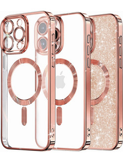 Techsuit Luxury Glitter MagSafe - θήκη για Apple iPhone 16 Pro Max - Ροζ