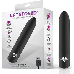 LateToBed Shoty Powerful Δονητής Bullet 10cm Μαύρος