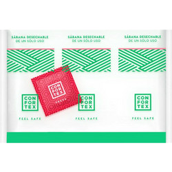 CONFORTEX DISPOSABLE HYGIENIC SHEETS, INDIVIDUAL BAG + CONFORTEX STRAWBERRY CONDOM