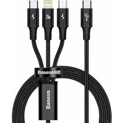 Baseus Rapid Series Braided USB to Lightning / Type-C / micro USB Cable 3A Μαύρο 1.5m (CAMLT-SC01)
