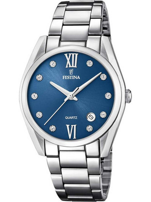 Festina Elegance Γυναικείο Ρολόι με Ασημί Μεταλλικό Μπρασελέ F16790/C