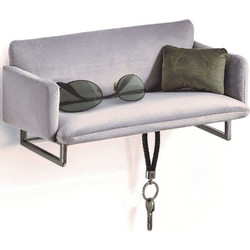 Κρεμάστρα Με Ράφι Couch 300126 35,5x15,2x15,2cm Multi Philippi Ατσάλι,Βελούδο