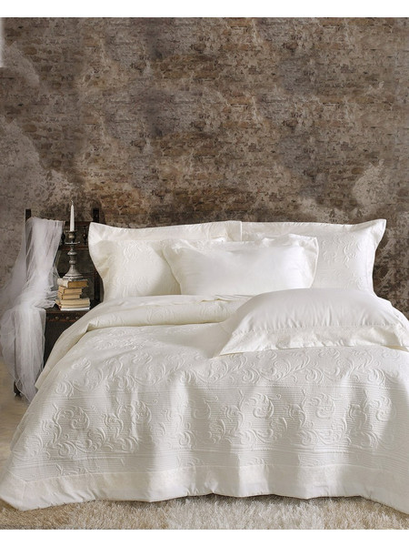 Νυφικά Υπέρδιπλα Σετ Wedding Collection Krispa White Microsatin Rythmos 7Τεμ