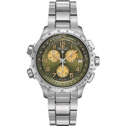 Hamilton Khaki Aviation Ανδρικό Ρολόι Χρονογράφος με Ασημί Μεταλλικό Μπρασελέ H77932160