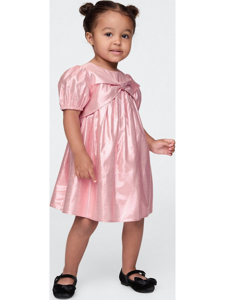 Ροζ babyGap Metallic Bow Φόρεμα Primitive pink