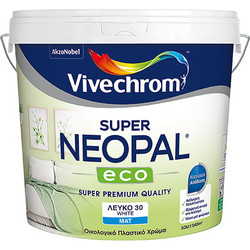 Vivechrom Super Neopal Eco Οικολογικό Πλαστικό Χρώμα Εσωτερικού Χώρου Λευκό 10lt