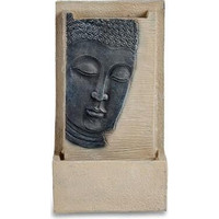 GiftDecor Συντριβάνι με Βούδα από πολυρητίνη, σε γκρι χρώμα, 26.5x16x48 cm