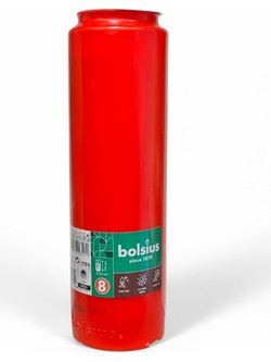 Φυτικό Κερί Αφιέρωσης Bolsius 8 Ημερών - Κόκκινο - 6.6 x 21.6 εκ