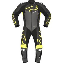 STRADALE GP 1PC LEATHER SUIT RICHA GREY/FLUO YELLOW 6STRA.2650
