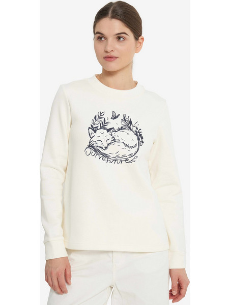 OUTVENTURE Μακρυμάνικη Μπλούζα Womens Terry Sweatshirt WHITE γυναίκες