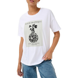 KAFFE Λευκό T-shirt με σχέδιο Fin 10509598 110601