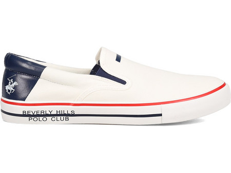 Λευκό ανδρικό slip-on παπούτσι