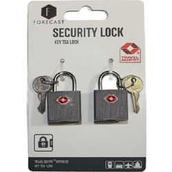 Forecast 62104 Key TSA Security Lock Λουκέτο με Κλειδί 2τμχ Γκρι