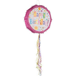 Πινιάτα Πάρτι Ροζ Happy Birthday 44x11cm