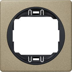 EON E6801.G2E One-gang frame 80x80, brushed nickel with black holder