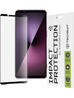 ERBORD Techsuit Γυαλί προστασίας 9H 111D Full Cover Glue Glass, 0.3MM για Sony Xperia 1 VII - ΜΑΥΡΟ - KF2349092
