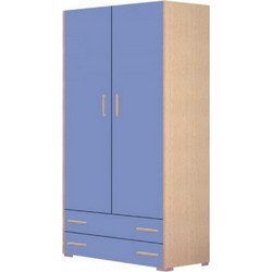 Ντουλάπα Παιδική Δίφυλλη Νο.2 105x180x50cm Blue Δίφυλλη Μελαμίνη