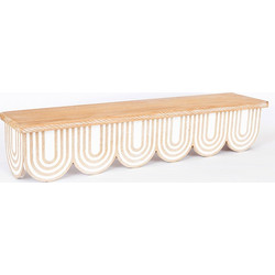 Estheti Ραφιέρα Ξύλινη 60x13x12cm Φυσικό-Λευκό 750-30016