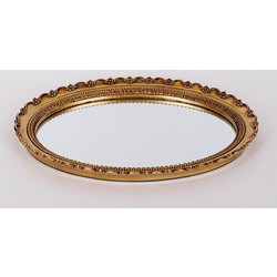 Δίσκος Polyresin Με Καθρέπτη Χρυσός 35,2x25,7x2,5εκ. ESTHETI 752-16133 - ESTHETI - 752-16133