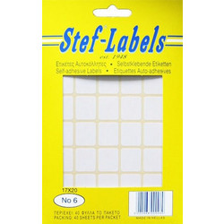 STEF ΕΤΙΚΕΤΕΣ ΑΥΤΟΚΟΛΛΗΤΕΣ 17x20mm 35/ΦΥΛΛΟ ΛΕΥΚΕΣ 40 ΦΥΛΛΑ No6