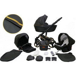 Mikrus Comodo Gold Καρότσι Μωρού 3 σε 1 Black Color 28
