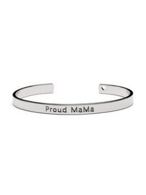 Proud MaMa Γυναικείο Βραχιόλι Βέργα Μαμά Ασημί PM-422