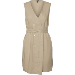 Vero Moda Mini Καλοκαιρινό Καθημερινό Φόρεμα Μπεζ 10282496